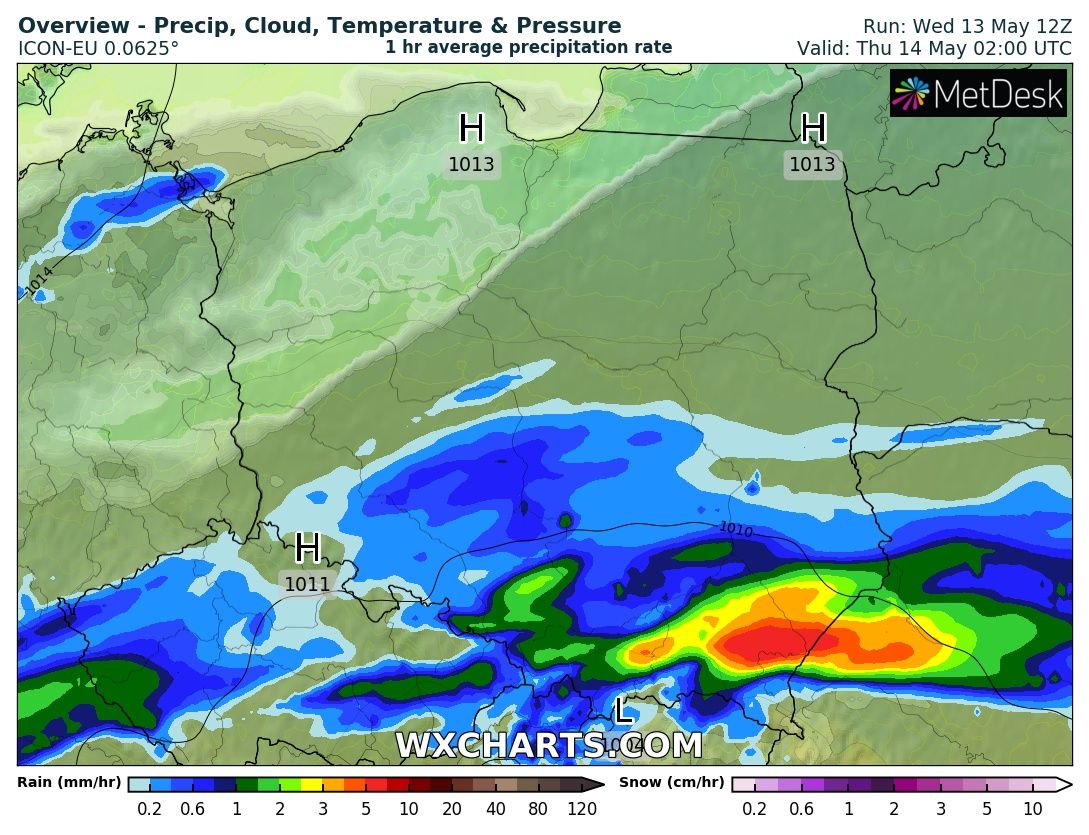 ALERT METEO – intensywne opady deszczu